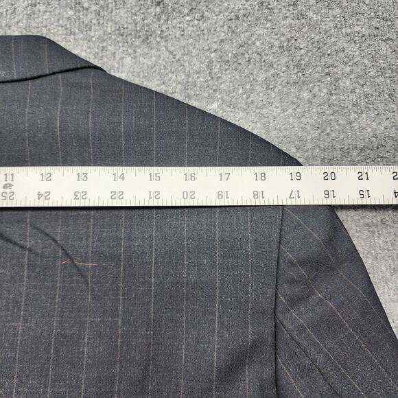 Vintage Chaps Ralph Lauren 100% WOOL Pinstripe Suit Jacket Blazer Men's Size 40R - Picture 8 of 10
